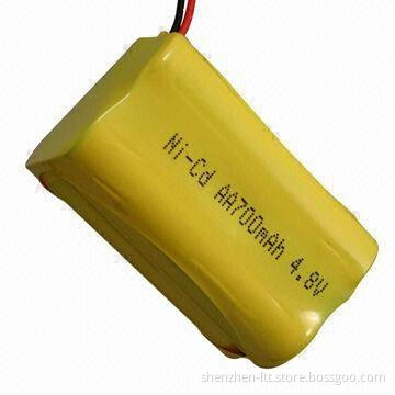NI-CD Rechargeable Battery Pack with AA700mAh Capacity and 4.8V Voltage